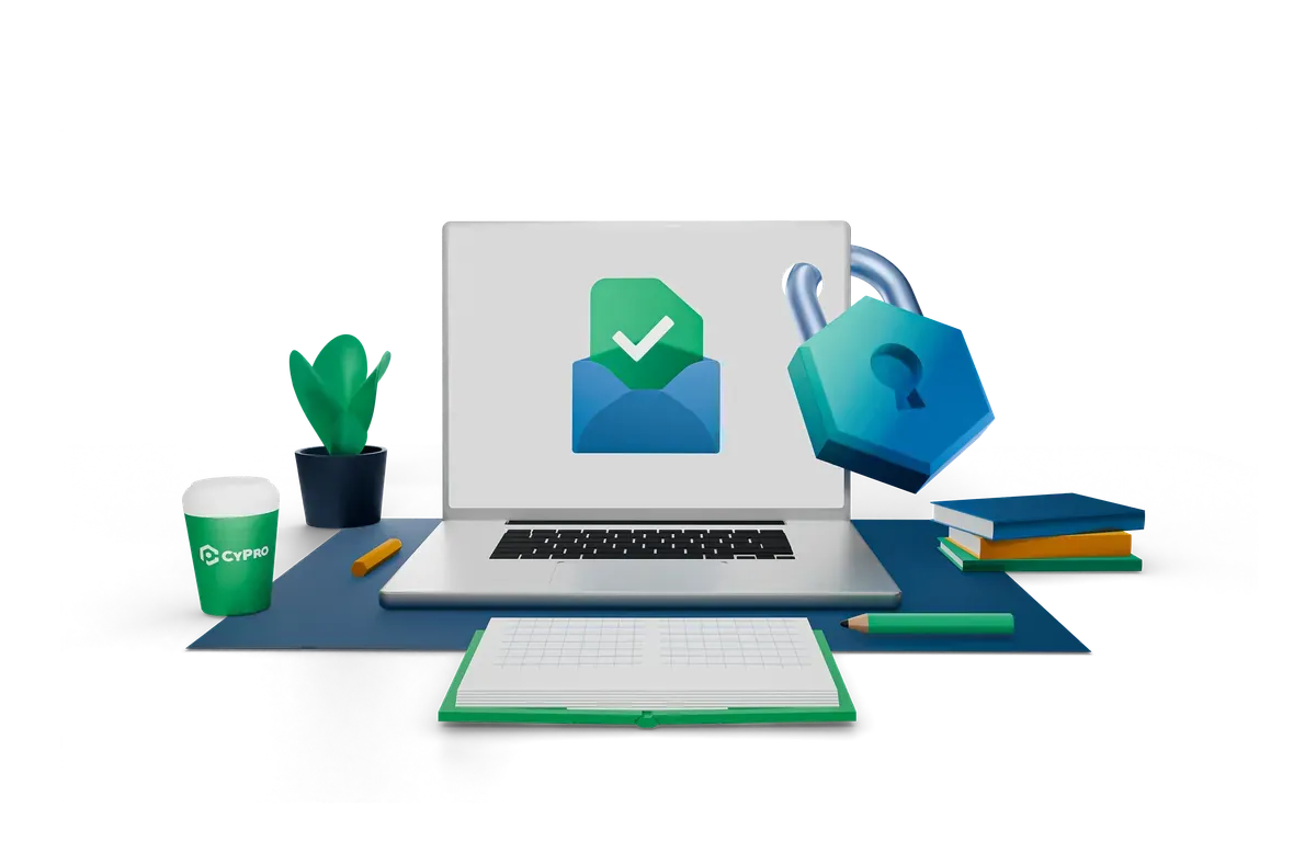 3D illustration of sending an enquiry