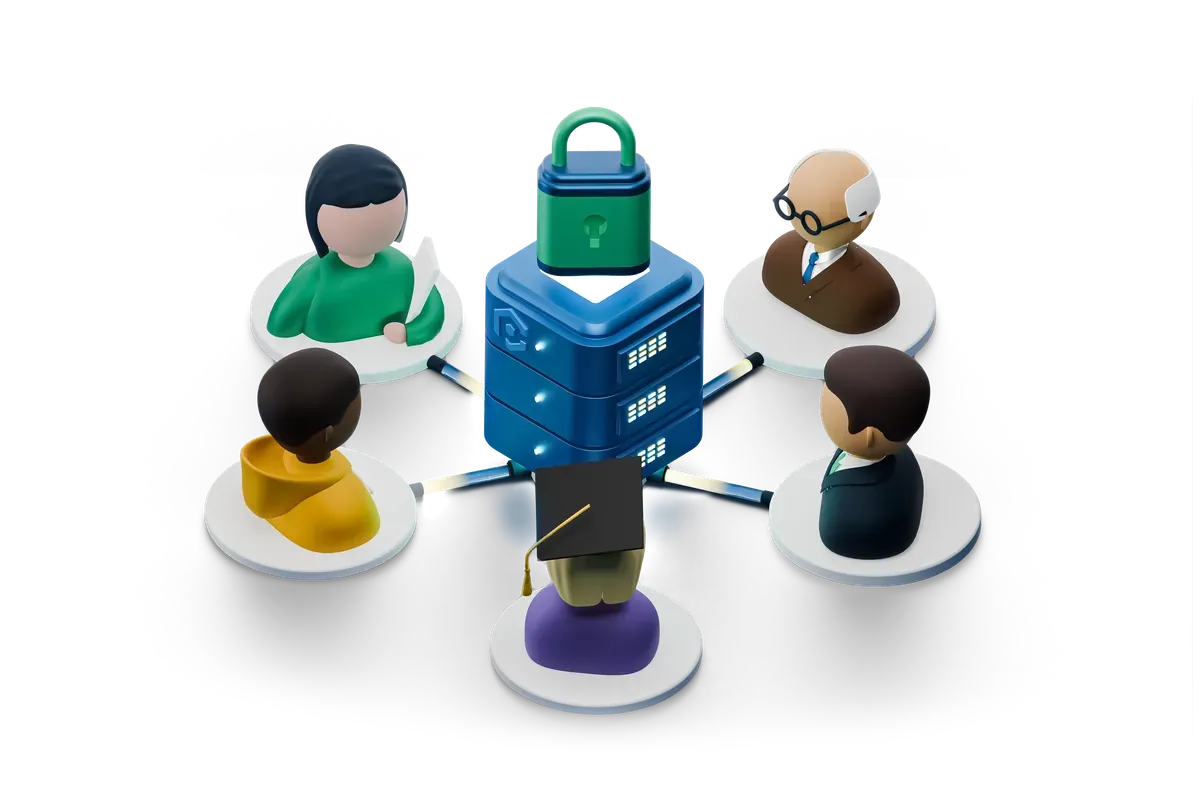 3D illustration of people controls