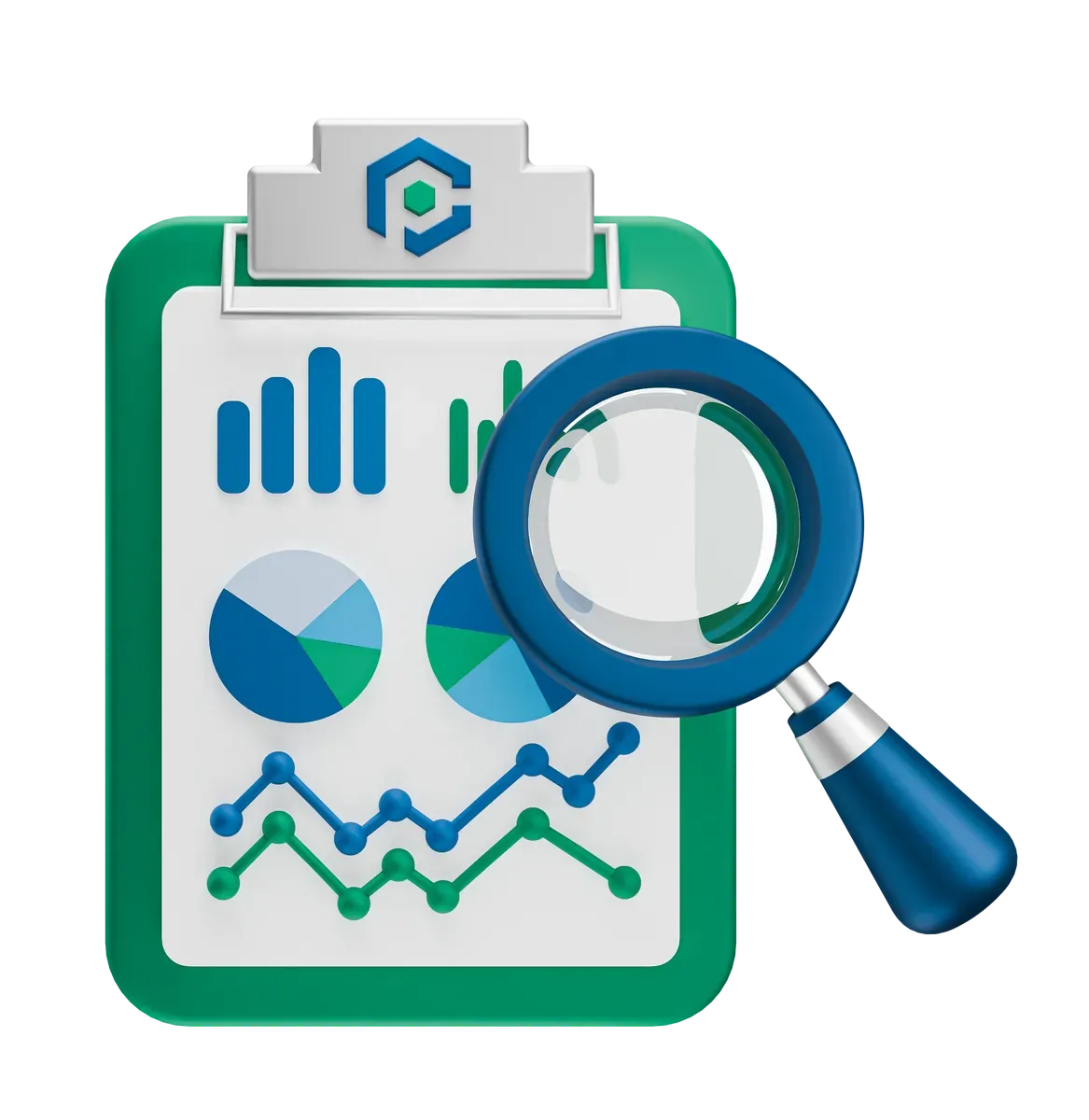 3D illustration of internal audit and certification support
